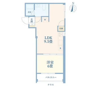 弦巻コーポラス【1階】の間取り