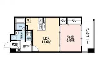 ベリーノ竹屋町【10階】の間取り