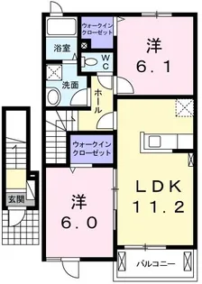 ベアヴァレーB【2階】の間取り
