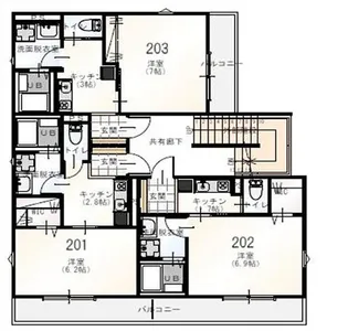 レネットメルル小柳町【2階】の間取り