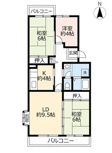 URコンフォール城山【4階】の間取り