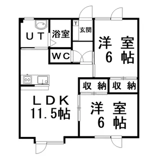 イシダハイツC(睦)【1階】の間取り