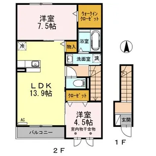 グリーンハイツ和泉II【2階】の間取り