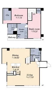 麻布飯倉ナショナルコート【6階】の間取り