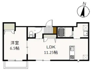 フェリーク庭瀬【1階】の間取り