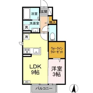 メゾンソレイユ中島西【1階】の間取り