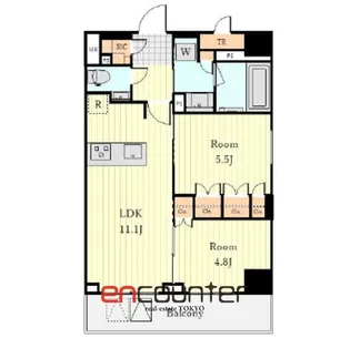 ボヌールコート芝浦【7階】の間取り