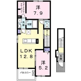 エクセレントヴィラ仁良川A【2階】の間取り