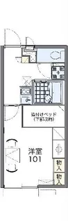 レオパレス下八重田【1階】の間取り