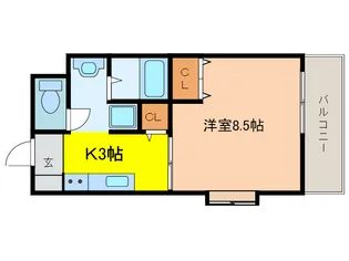 ルームI【3階】の間取り
