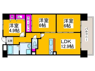 太平パシフィック南花田【1階】の間取り