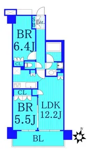 ヴェルディーク横浜新子安【6階】の間取り