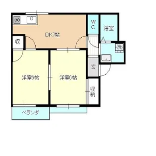 クレールメゾン【1階】の間取り