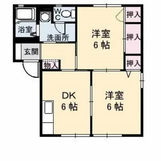 カトレアハイツ B棟【2階】の間取り