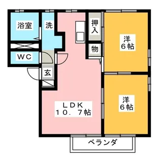 パピヨン寺本C棟【2階】の間取り