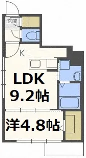 デュオレッド豊平【4階】の間取り