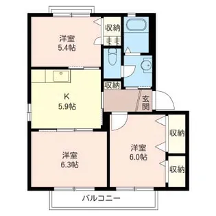 レスポワ-ル2004 C棟【2階】の間取り