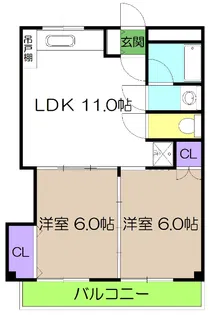 コーポ丑之助【1階】の間取り