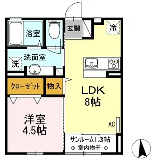 ティエドールB【2階】の間取り