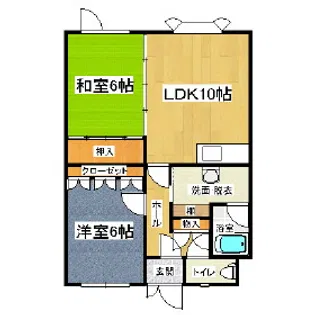 ラフォーレ室蘭【2階】の間取り