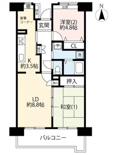 URグリーンタウン美住一番街【9階】の間取り