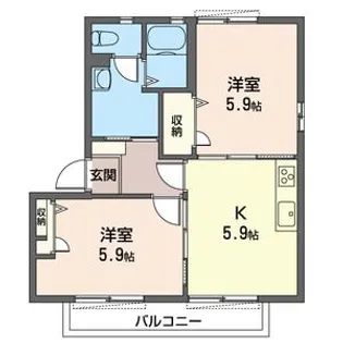 グリーンヒルズ田村I棟【1階】の間取り