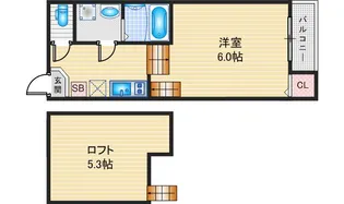 ハーモニーテラス中村中町II【1階】の間取り