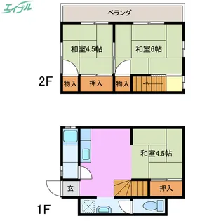 メゾン桔梗【1階】の間取り