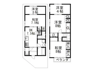 京都府宇治市小倉町新田島【一戸建】の間取り