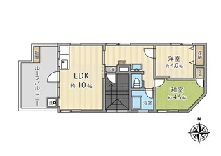 瀬間ハイツ【4階】の間取り