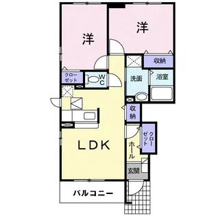 福岡県飯塚市目尾【アパート】の間取り