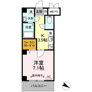 グリーンフィールド【6階】の間取り