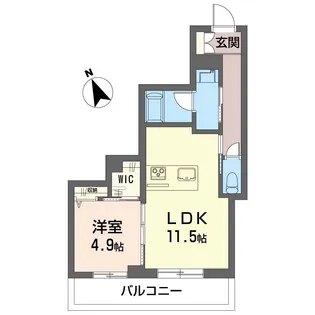 ザ グランド 自治医大【1階】の間取り