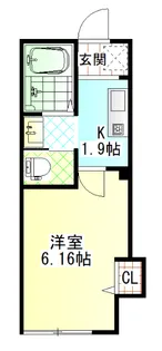 シエル蛍田【1階】の間取り