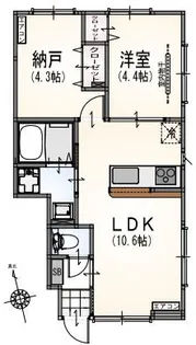 1SLDKの間取り画像