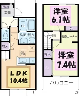 埼玉県加須市大越【アパート】の間取り