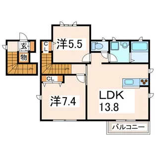 プレミールG【2階】の間取り