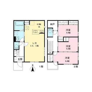 東京都国分寺市光町2【一戸建】の間取り