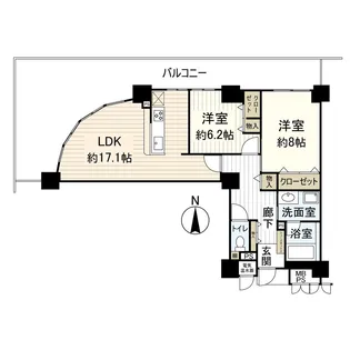 2LDKの間取り画像
