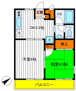 東京都立川市富士見町4【アパート】の間取り