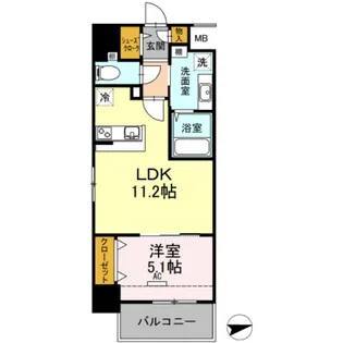 グランソレイユ ナカスジ【7階】の間取り