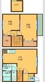 グランドプリマA【1階】の間取り