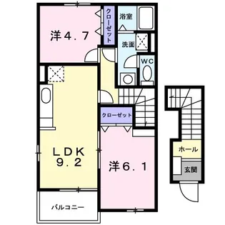 2LDKの間取り画像
