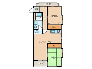 ベルハイツ清水【4階】の間取り