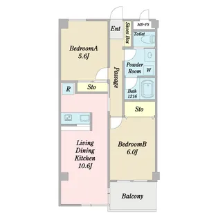 サニーサイド須角【3階】の間取り