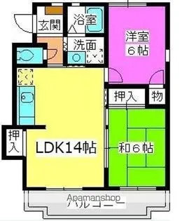 毛利ハイツ【2階】の間取り