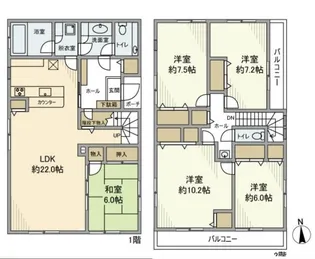 東京都世田谷区代沢2【一戸建】の間取り
