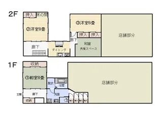 こまつ町家文庫シェアハウス【2階】の間取り