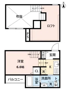 エスケーツー【1階】の間取り