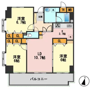 東京都江戸川区西瑞江5【マンション】の間取り